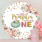 Aperturee - Circle Glitter Pumpking 1st Birthday Backdrop
